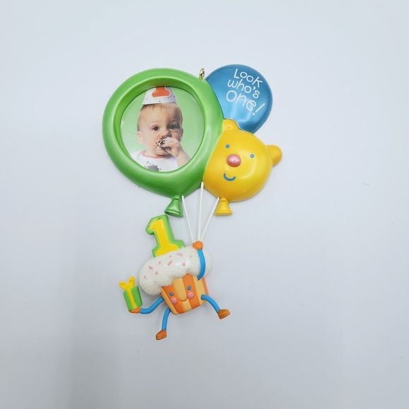 Hallmark Ornament Baby First Birthday Christmas Photo Celebrate Holiday Gift 5" - Picture 3 of 7